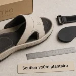 Claquette orthopédique avec voûte plantaire et amorti, réglages