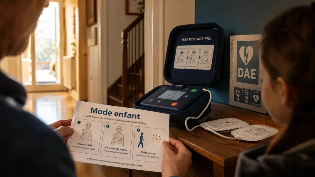 Débifibrillateur Heartsafe familial : choisir le mode enfant, le bon guidage vocal et un entretien fiable