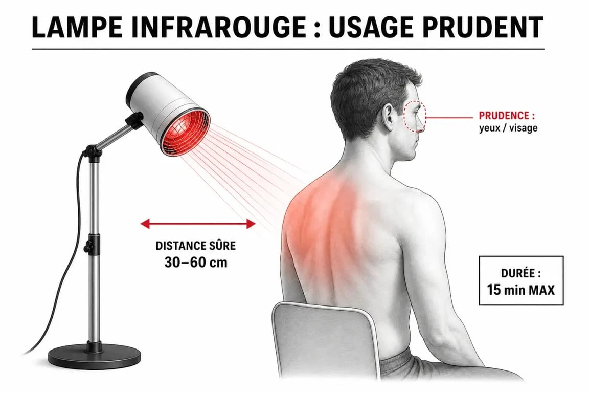 Infrarouge lampe utilisée à distance sûre pour une séance courte sur l’épaule