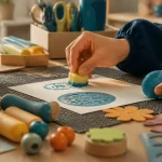 Loisirs créatifs pour personnes handicapées : mains avec pâte à modeler et outils ergonomiques