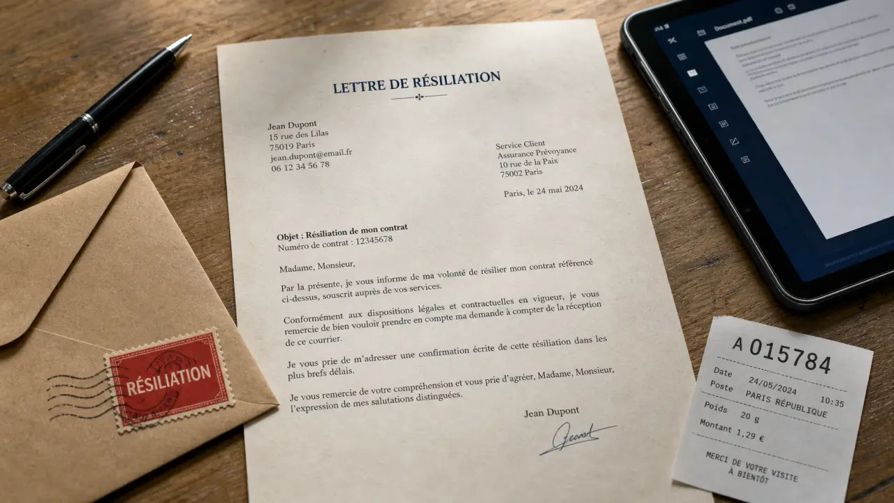 Modèle lettre résiliation mutuelle pdf gratuit, demande de résiliation