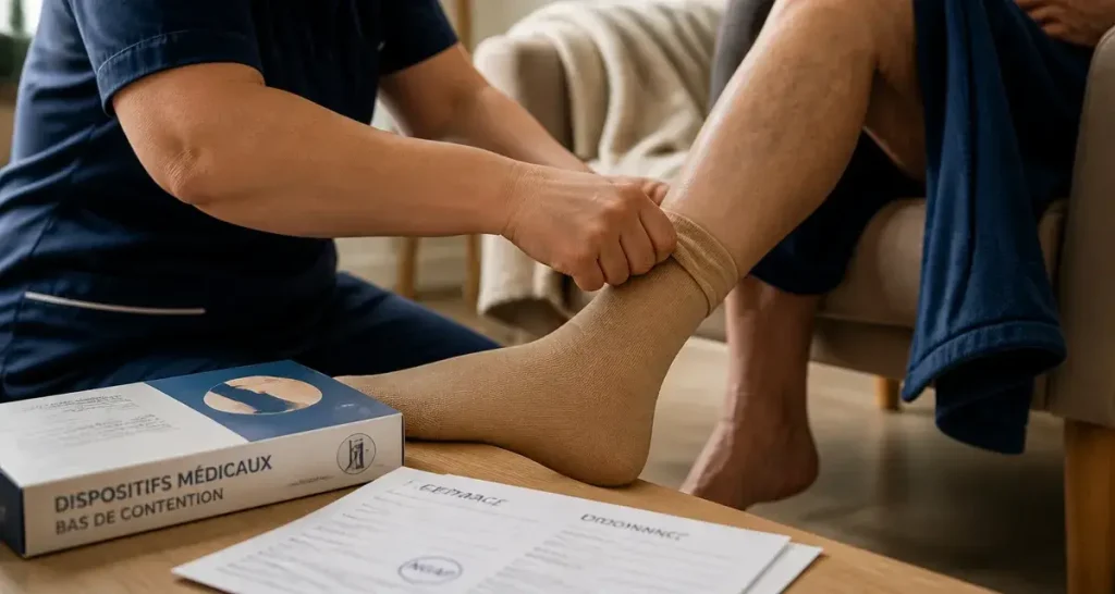 Pose et dépose de bas de contention : acte infirmier ou simple aide à l&rsquo;habillage ?