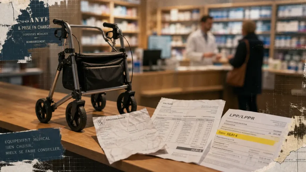 Déambulateur remboursé : 53,81 € de base, ordonnance et mutuelle à vérifier