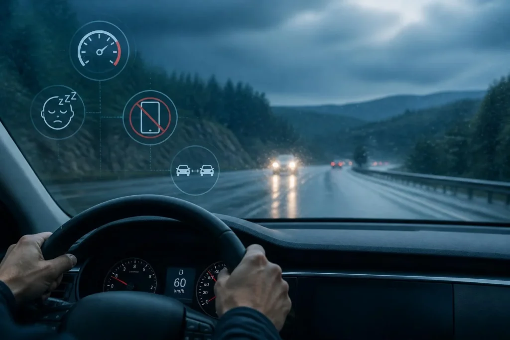 Vitesse, fatigue, téléphone : les réflexes qui préviennent les accidents de la route et protègent la santé