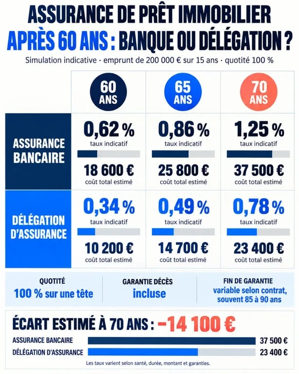 Assurance pret immobilier senior comparatif entre banque et délégation selon l’âge, le coût et les garanties
