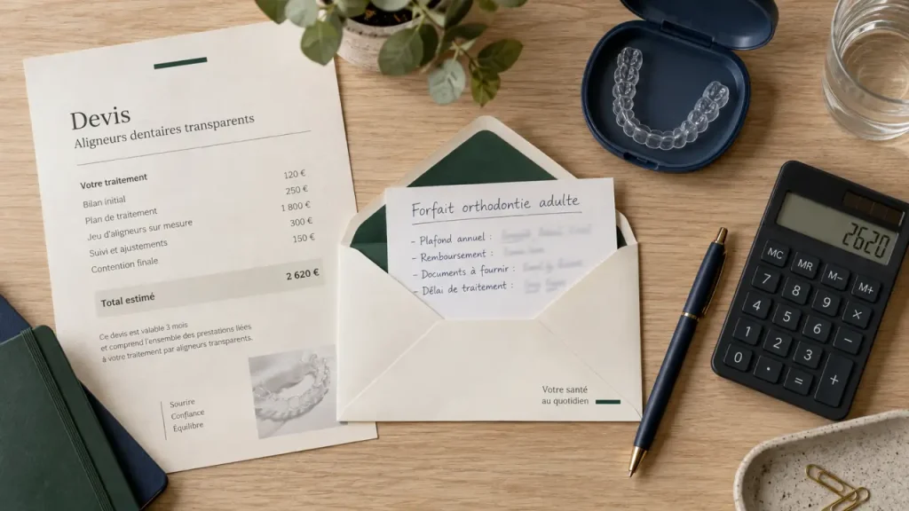 Invisalign et remboursement mutuelle : pourquoi un forfait adulte vaut souvent mieux que 300 % BRSS