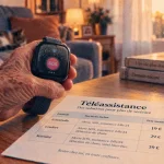 Montre téléassistance senior avec bouton SOS : alerte envoyée