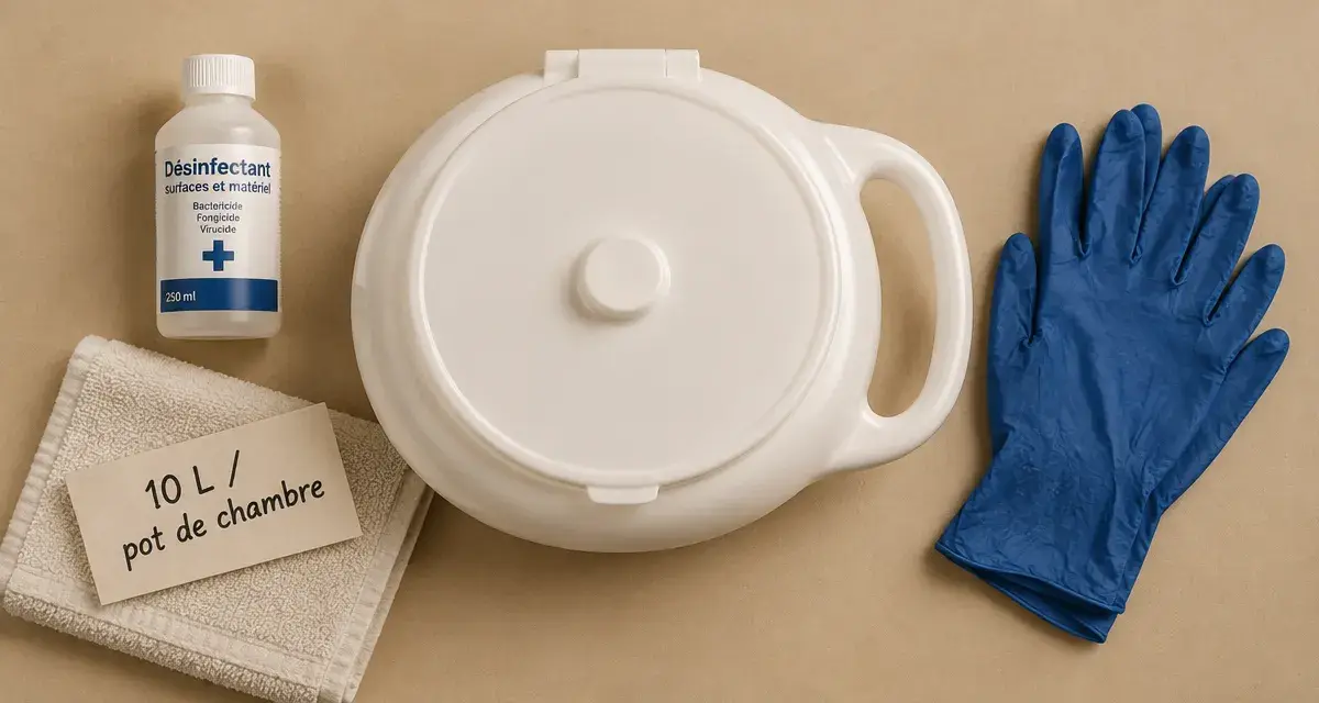 Pot de chambre adulte 10 L, couvercle hermétique, anse